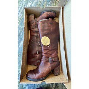 BORN Evelyn Brown Leather Harness Riding Boots 9.5